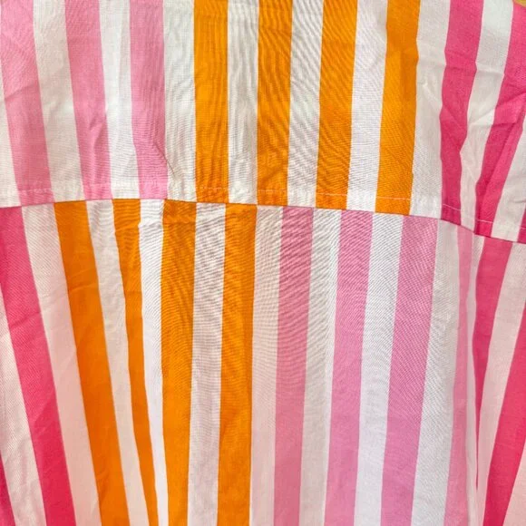 Beach Riot NEW Alexa Pink Striped Cotton Oversized Button Up Tunic Top size S/M - Picture 8 of 10